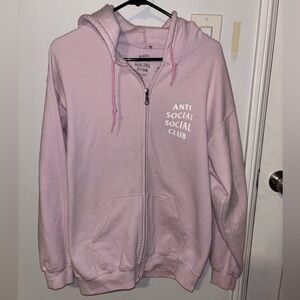 Anti Social Social Club Light Pink Zip-Up